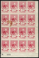 ARGENTINA: 1969, Centenary Of ALLAN KARDEC, Large Block Of 16 Cinderellas, MNH, Most Of Excellent Quality (4 With Defect - Erinnophilie