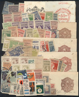 ARGENTINA: Lot Of Cinderellas (including A Few Rare!) + Some Revenue Stamps And Fragments Of Revenue Stamped Paper - Erinnofilie