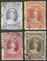 AUSTRALIA: Sc.79/82, 1886 The First 4 Values Of The Set On Thick Paper, The 5s. Value With Minor Defect (small Thin On B - Altri & Non Classificati