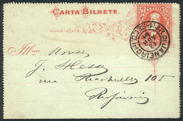 BRAZIL: RHM.CB-17, Lettercard Used In Rio De Janeiro On 13/AP/1891, Excellent Quality, RHM Catalog Value 410Rs. - Postal Stationery