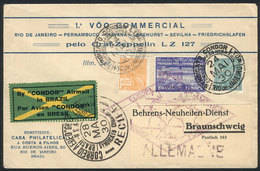 BRAZIL: 24/MAY/1930 Rio De Janeiro - Braunschweig (Germany), Via ZEPPELIN: Cover Franked By Sc.4CL3 + 500Rs. Definitive, - Other & Unclassified