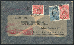 BRAZIL: 22/MAR/1932 Porto Alegre - Rio De Janeiro, Via ZEPPELIN: With Special Rose Cachet, And Arrival Backstamp, VF Qua - Other & Unclassified