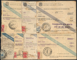 BRAZIL: 7 Licences Of Amateur Radio Operators Of 1945/1953, All Franked With Postage Stamps (torn When The Payment Recei - Autres & Non Classés