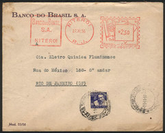 BRAZIL: Cover Posted From Niteroi To Rio On 27/NO/1956 With Meter Postage For Cr.2.50 + Charity Cinderella (Father Bento - Autres & Non Classés