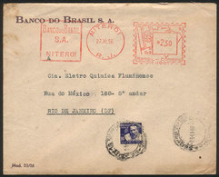 BRAZIL: Cover Posted From Niteroi To Rio On 27/NO/1956 With Meter Postage For Cr.2.50 + Charity Cinderella (Father Bento - Otros & Sin Clasificación