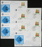 BRAZIL: 6 Covers With Postmark Commemorating The 45th Anniversary Of The Philatelic Club Of Brazil, With Several Signatu - Autres & Non Classés