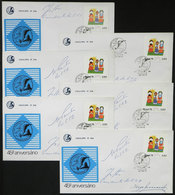 BRAZIL: 6 Covers With Postmark Commemorating The 45th Anniversary Of The Philatelic Club Of Brazil, With Several Signatu - Andere & Zonder Classificatie