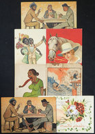 BRAZIL: 7 Old Postcards: Comic, Artistic, Etc., Some With Minor Defects And Some Of Fine Quality, Interesting! - Otros & Sin Clasificación