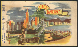 BRAZIL: Covers Of A Bus Ticket Sao Paulo - Rio De Janeiro By Viacao COMETA Used In 1955, VF - Altri & Non Classificati
