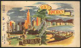 BRAZIL: Covers Of A Bus Ticket Sao Paulo - Rio De Janeiro By Viacao COMETA Used In 1955, VF - Andere & Zonder Classificatie