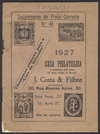 BRAZIL: Price List Of The Stamp Shop Of J. Costa & Filho, Year 1927, Good Condition, Rare! - Otros & Sin Clasificación