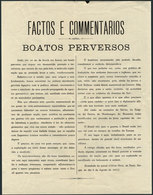 BRAZIL: Old Political Leaflet Reflecting The Anti-German Sentiment At The Time, Text Was Extracted From An Article Of 19 - Altri & Non Classificati