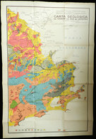 BRAZIL: Geological Map Of Rio De Janeiro, Circa 1940, Large Size, VF Condition And Very Decorative! - Andere & Zonder Classificatie