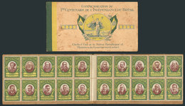 BRAZIL: 1st Centenary Of The Independence: Booklet With 20 Cinderellas Issued In 1933, Stained, Rare! - Cinderellas
