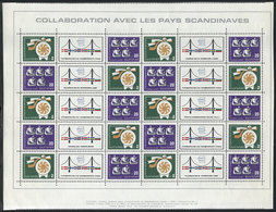 BULGARIA: Sc.1700a, 1968 Scandinavian Cooperation 2s. And 20s., Complete Sheet Of 10 Pairs With Gutters, MNH, VF Quality - Otros & Sin Clasificación