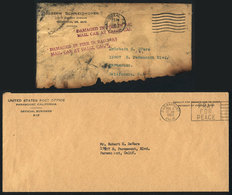 CANADA: Cover Sent From Montreal To California On 11/JA/1960, Damaged In A Fire And With 2 Violet Marks: DAMAGED IN FIRE - Otros & Sin Clasificación