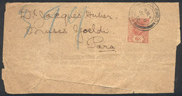 CEYLON: Large Part Of A 6c. Wrapper Sent From Colombo To Brazil On 11/JUL/1912, Rare Destination! - Ceylon (...-1947)