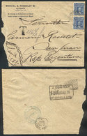 CHILE: Cover Sent From Quepe To Argentina In JUL/1909 Franked With 10c., And Varied DUE Marks On Front And Back, Interes - Cile