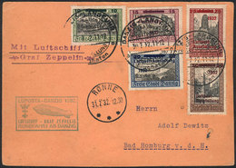 DANZIG: Card Franked With The Set Sc.C31/35, Flown By ZEPPELIN On 31/JUL/1932, Very Fine Quality! - Altri & Non Classificati