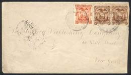 ECUADOR: Cover Franked With 1c. Pair + 10c. (Sc.12 Pair + 15), Sent From Guayaquil To New York On 5/MAY/1890, Arrival Ba - Ecuador