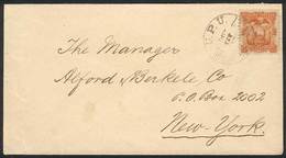 ECUADOR: Cover Franked With 10c. (Sc.15), Sent From Guayaquil To New York On 13/OC/1891, Arrival Backstamp, Superb! - Ecuador