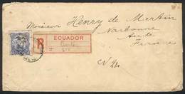 ECUADOR: REGISTERED Cover Franked With 20c. (Sc.16) Alone, Sent From Quito To France In May 1891, Arrival Backstamp, VF, - Equateur