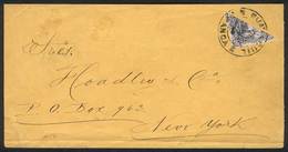 ECUADOR: Cover Franked With BISECT 20c. (Sc.16), Sent From Guayaquil To New York On 28/MAR/1883, With Arrival Backstamp, - Equateur