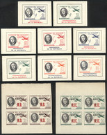 ECUADOR: Year 1949, Roosevelt, Complete Set Of 20 Values In Blocks Of 4 + Complete Set Of 8 Souvenir Sheets + 10 Differe - Ecuador