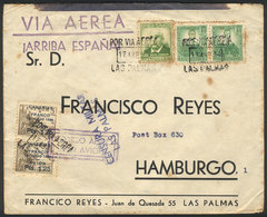 SPAIN: Airmail Cover Sent From LAS PALMAS To Germany On 17/AP/1937 With Nice Postage! - Autres & Non Classés