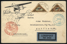 ESTONIA: Airmail Cover Sent From Tallinn To Berlin On 22/MAY/1924, Franked By Sc.C2 + C3, Very Fine Quality, Rare! - Estonie