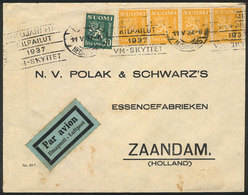 FINLAND: Airmail Cover Sent From Helsinki To Netherlands On 11/MAY/1937, Nice Postage! - Other & Unclassified