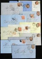 GREAT BRITAIN: 13 Folded Covers Or Entire Letters Sent To Paris Between 1864 And 1869 Franked With 4p., Scott Catalog Va - Autres & Non Classés