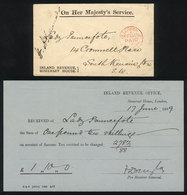 GREAT BRITAIN: Official Envelope Used In London On 17/JUN/1889, Including The Original Note About Payment Of Income Tax, - Sonstige & Ohne Zuordnung