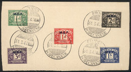 GREAT BRITAIN - M.E.F.: Sc.J1/J5, The Complete Set On A Card With Postmarks Of Rhodes 31/MAR/1947, The Last Day Of The B - Andere & Zonder Classificatie