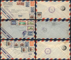 GUATEMALA: 7 Covers With Good And Very Colorful Postages, Sent To Argentina Between 1939 And 1945, NONE IS CENSORED, Ver - Guatemala