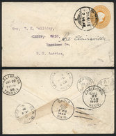 BRITISH INDIA: 2a.6p. Stationery Envelope Sent To USA On 30/JUN/1898, With Many Postal Marks On Back, VF! - Otros & Sin Clasificación