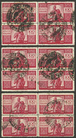 ITALY: 3 Used Blocks Of 4 Of 100L. Democratica, VF Quality! - Unclassified