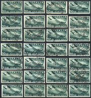 ITALY: Yvert 120, 1945/7 50L. Green, 27 Used Examples, Some In Pairs, Fine To Very Fine Quality, Low Start! - Non Classificati