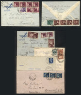 ITALY: 5 Covers Sent To Argentina Between 1940 And 1953, Interesting! - Ohne Zuordnung