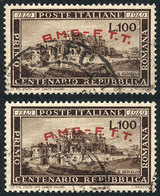 ITALY - TRIESTE: Yvert 37, 1949 Repubblica Romana, 2 Postally Used Examples, VF Quality, Catalog Value Euros 140. - Autres & Non Classés