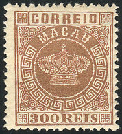 MACAU: Sc.15, 1884/5 300Rs. Chocolate, Mint Original Gum, VF Quality, Catalog Value US$100. - Other & Unclassified