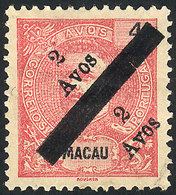 MACAU: Sc.159a, 1911 Provisional Of 2a On 4a, Black Overprint, Complete Stamp, VF Quality, Catalog Value US$180. - Other & Unclassified