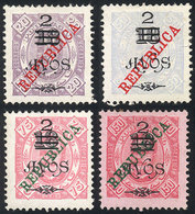 MACAU: Sc.183/186, 1913 Cmpl. Set Of 4 Overprinted Values, Mint No Gum (as Issued), VF Quality (the Low Value With Minor - Sonstige & Ohne Zuordnung