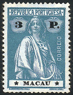 MACAU: Sc.225, 1913 Ceres 3P., Mint No Gum, High Value Of The Set, VF Quality, Catalog Value US$200. - Sonstige & Ohne Zuordnung