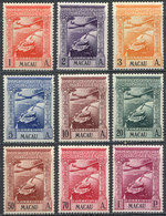 MACAU: Sc.C7/C15, 1938 Cmpl. Set Of 9 Values, MNH, Excellent Quality, Catalog Value US$108+ - Other & Unclassified