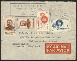 MADAGASCAR: Airmail Cover Sent From Tananarive To London On 16/AU/1950, Handsome Postage! - Sonstige & Ohne Zuordnung