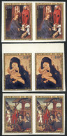 MALI: Yv.230/232, 1974 Christmas (paintings), Complete Set Of 3 Values In IMPERFORATE PAIRS, Very Fine! - Malí (1959-...)