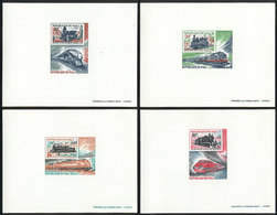 MALI: Yv.403/406, 1980 Trains And Engines, Complete Set Of 4 Values, IMPERFORATE DELUXE PROOFS, Excellent Quality! - Mali (1959-...)