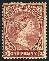 FALKLAND ISLANDS/MALVINAS: Sc.1, 1878/9 1p. Unwatermarked, Mint Original Gum, Minor Defects, Good Appearance, Low Start, - Falklandinseln