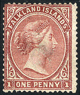 FALKLAND ISLANDS/MALVINAS: Sc.1, 1879 1p. Unwatermarked, Mint Original Gum, Small Thin Else VF, Catalog Value US$850. - Falkland Islands